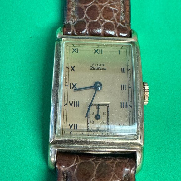 Vintage Elgin Deluxe 17817 Men’s Wristwatch 17 Jewels Gold-Filled Case works- 07 - Picture 2 of 9